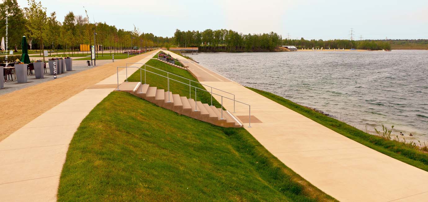 Landesgartenschau Norderstedt, colourd concrete, exposed comcrete