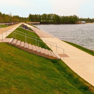 Landesgartenschau Norderstedt, colourd concrete, exposed comcrete